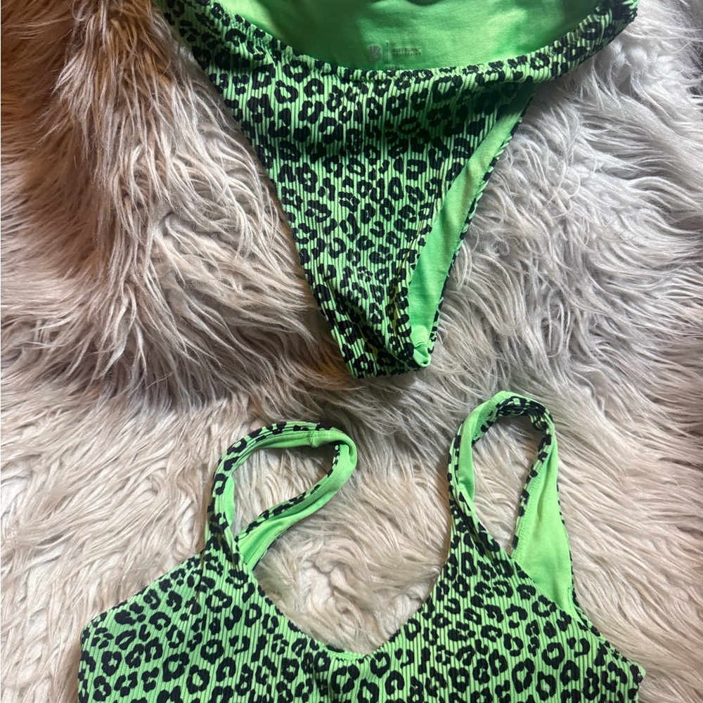 BuffBunny Green Leopard Print Swimwear